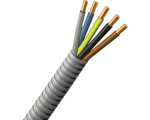 PROFILE Flexibele voorbedrade buis 20 mm 3x2,5+2x1,5 mm² 50 meter Gegolfde buis met meerdere kleurgecodeerde elektrische draden