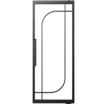 Zwarte binnendeur met glas en strak design