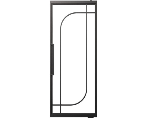Zwarte binnendeur met glas en strak design