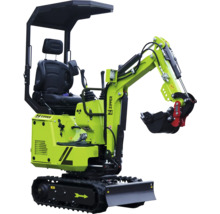 Minigraafmachine met rupsbanden en cabinedak