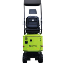 Zipper minigraver met rupsbanden en bestuurdersstoel