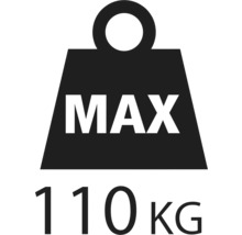 Symbool voor maximale belasting 110 kilogram