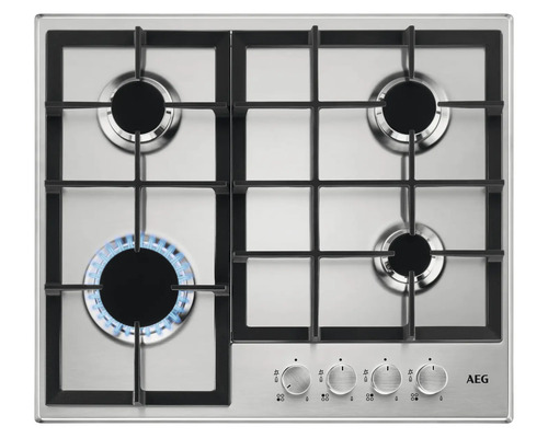 AEG HGB64200SM Inbouw gaskookplaat AEG gaskookplaat met vier pitten, waarvan één met vlam