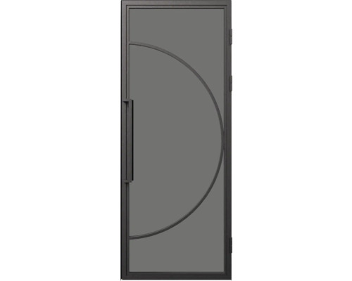 Deur met glazen inzet en gebogen design