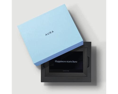 Aura digitale fotolijst met verpakking