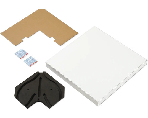 Hoekplank met montage accessoires