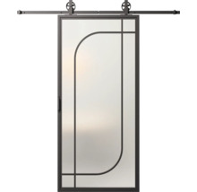 Schuifdeur met glas en beslag