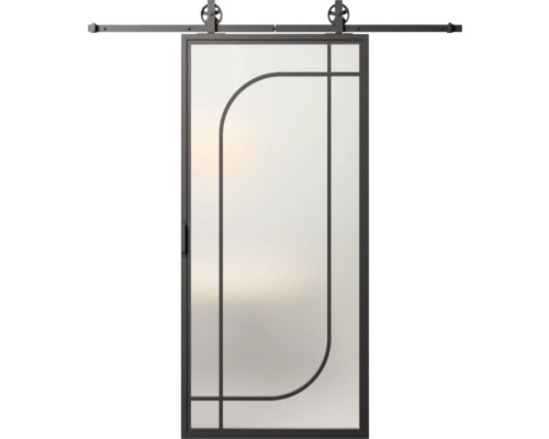Schuifdeur met glas en beslag