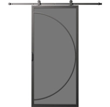 Schuifdeur met halve cirkel decoratie en beslag