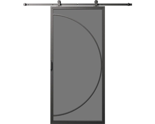 Schuifdeur met halve cirkel decoratie en beslag