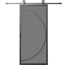 Schuifdeur met metalen frame en halfrond ontwerp