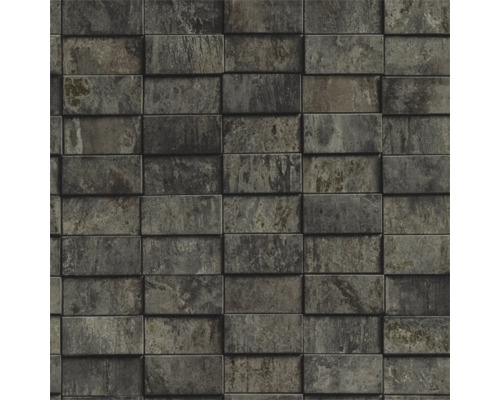 Behang met steenmotief in blokvorm