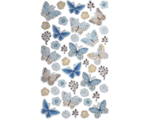 Decoratieve stickers met vlinders, bloemen en bladeren