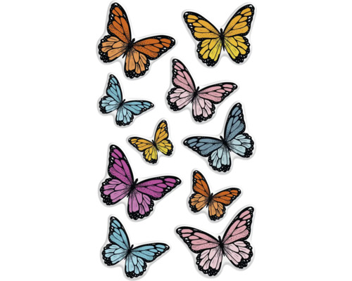 Meerdere kleurrijke vlinderstickers