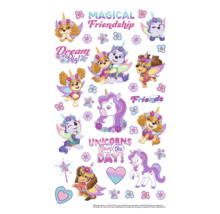 Stickerblad met Paw Patrol hondenmotieven en eenhoorns