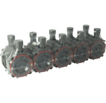 Zes irrigatieverdelers in verpakking