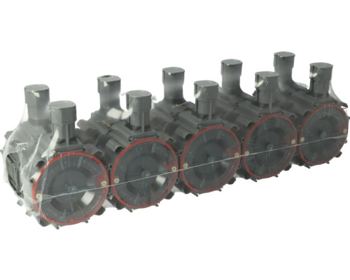 Zes irrigatieverdelers in verpakking