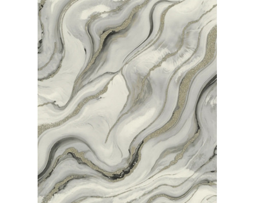 Behang met marmerstructuur en glitterstrepen