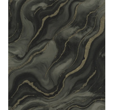 Behang met marmerlook en gouden accenten