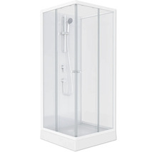 Douchecabine met douchekop en armaturen