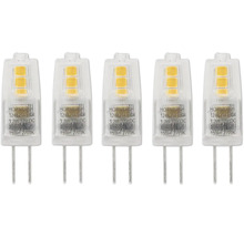 Vijf lampen met stiftvoet