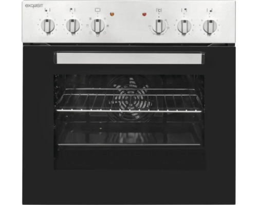 Exquisit oven met bedieningsknoppen en interieur met rooster