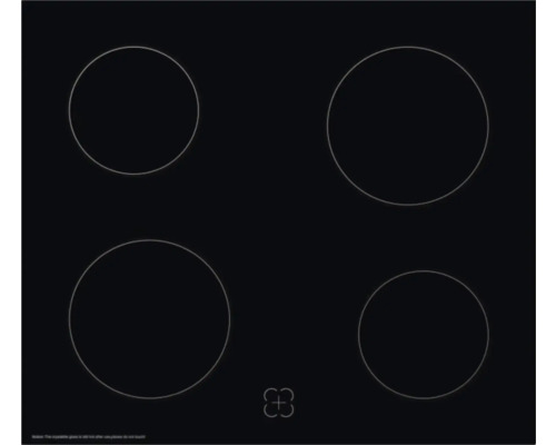 Zwarte kookplaat met vier kookzones