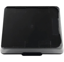 Zwarte opbergdoos van kunststof met deksel