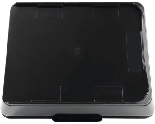 Zwarte opbergdoos van kunststof met deksel