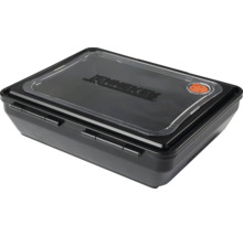 Zwarte tacklebox met transparant deksel