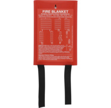 Branddeken met montage-instructies, afmeting 1 meter bij 1 meter