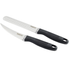 Twee Tenneker keukenmessen met zwarte handgrepen