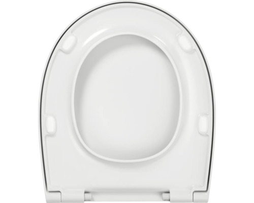 Toiletdeksel in standaardvorm, bovenaanzicht