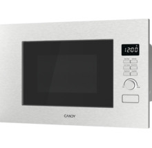 Candy inbouwmagnetron van roestvrij staal met digitaal display, draaiknop en toetsen.