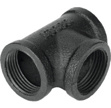 Zwart smeedijzeren fitting T-stuk