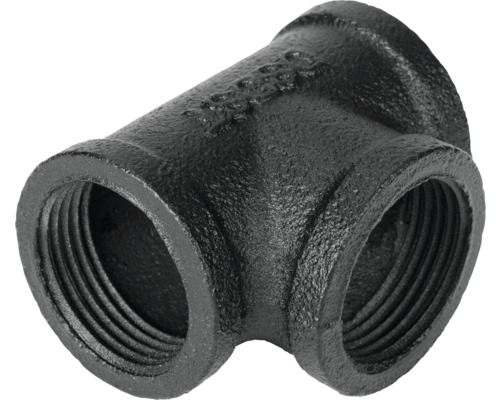Zwart smeedijzeren fitting T-stuk