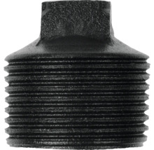 Zwarte metalen buisstop met schroefdraad
