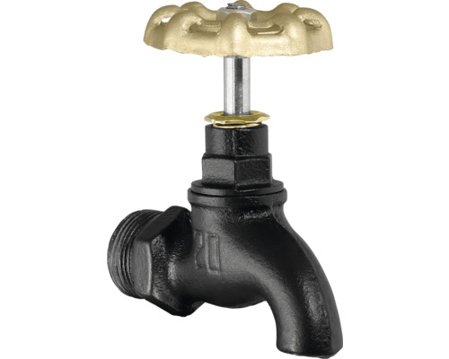 Waterkraan met gouden handvat