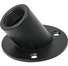 Schuine fitting van metaal met montageplaat en binnendraad