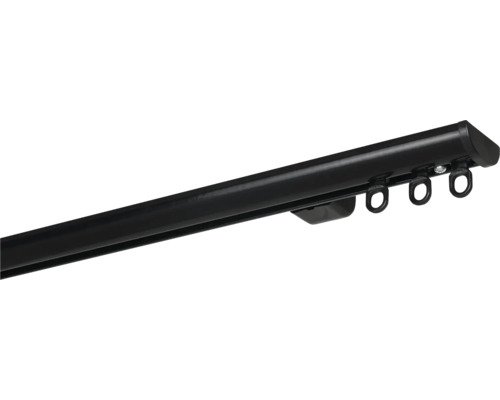 Gordijnrail met glijders voor het bevestigen van gordijnen