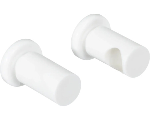 Twee witte meubelknoppen