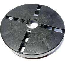 Ronde afdekking met centrale opening en vier sleuven