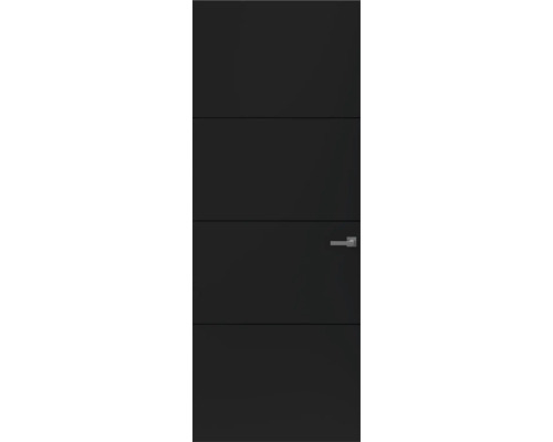 Moderne voordeur met horizontale lijnstructuur en deurgreep