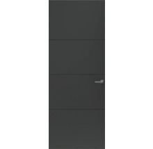 Grijze binnendeur met horizontale lijnen en handgreep