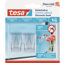 Tesa zelfklevende haken voor glas, dubbelpak