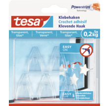 Tesa zelfklevende haken Powerstrips Technology, transparante uitvoering, 5 stuks