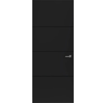 Moderne voordeur met horizontale lijnen en handgreep