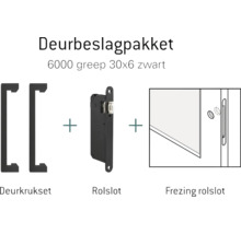 Deurbeslagpakket met deurkruk, rolslot en frees voor rolslot
