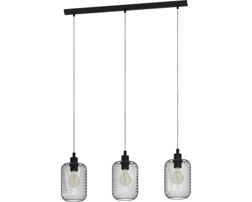 Hanglamp met drie lampen en draadgaas