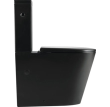 Zwart staand toilet met reservoir